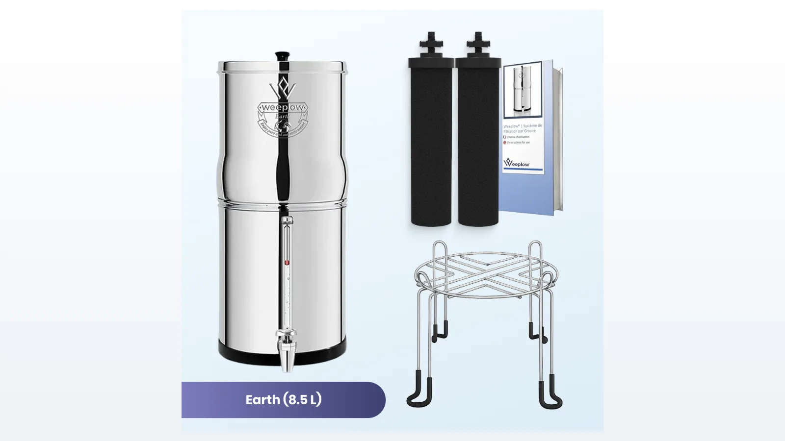 Filtered water without power or plumbing: the Weeplow Earth 8.5L gravity filter, and what its lab reports show