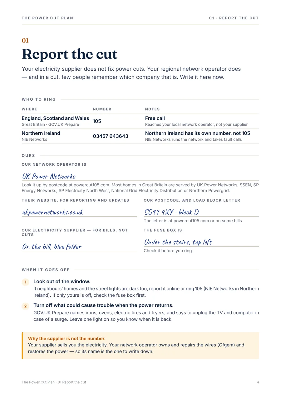 The Power Cut Plan: page preview 2